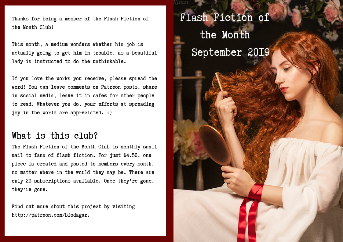 Flash Fiction of the Month Club September 2019 mailout - cover