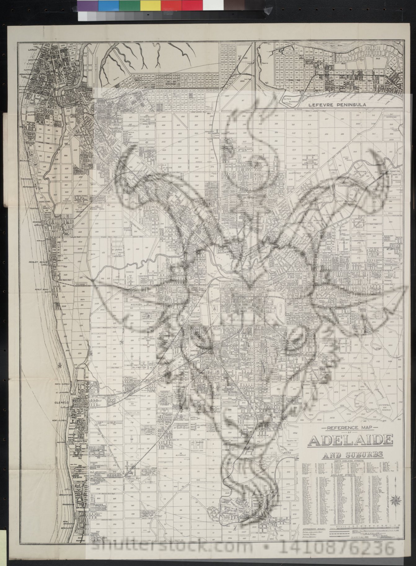 1920s Adelaide map overlaid with the face of Baphomet